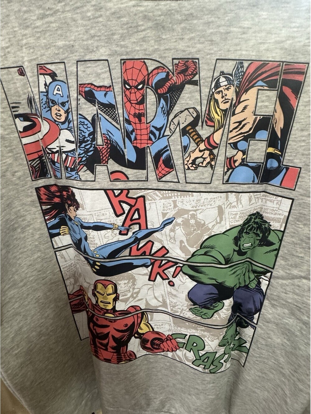 Marvel Avengers Hoodie Mens L Gray Comic Graphic Pullover Sweatshirt Official - Picture 5 of 6